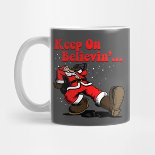 Santa Claus Keep On Truckin' Retro Vintage Christmas Parody Mug